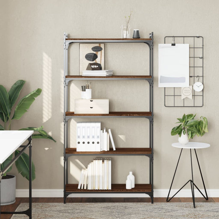 Bibliotecă 5 niveluri, stejar maro 80x30x154 cm, lemn prelucrat WALTI