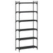 Bibliotecă cu 6 niveluri, negru, 80x30x188 cm, lemn prelucrat - WALTI WALTI