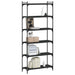 Bibliotecă cu 6 niveluri, negru, 80x30x188 cm, lemn prelucrat - WALTI WALTI