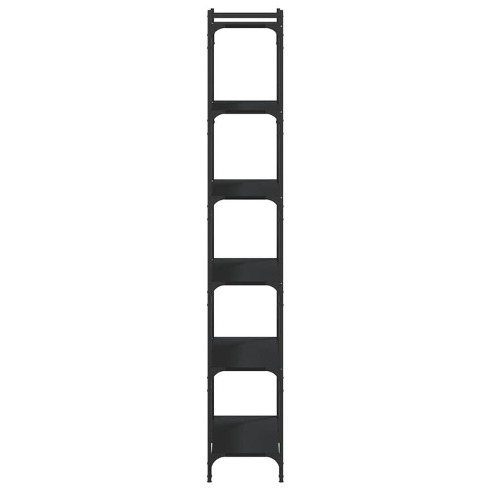 Bibliotecă cu 6 niveluri, negru, 80x30x188 cm, lemn prelucrat - WALTI WALTI