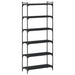 Bibliotecă cu 6 niveluri, negru, 80x30x188 cm, lemn prelucrat - WALTI WALTI