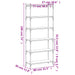 Bibliotecă cu 6 niveluri, negru, 80x30x188 cm, lemn prelucrat - WALTI WALTI