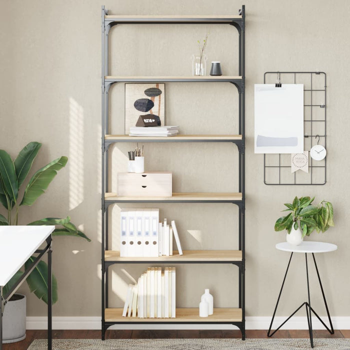 Bibliotecă 6 niveluri stejar sonoma 80x30x188 , lemn prelucrat WALTI