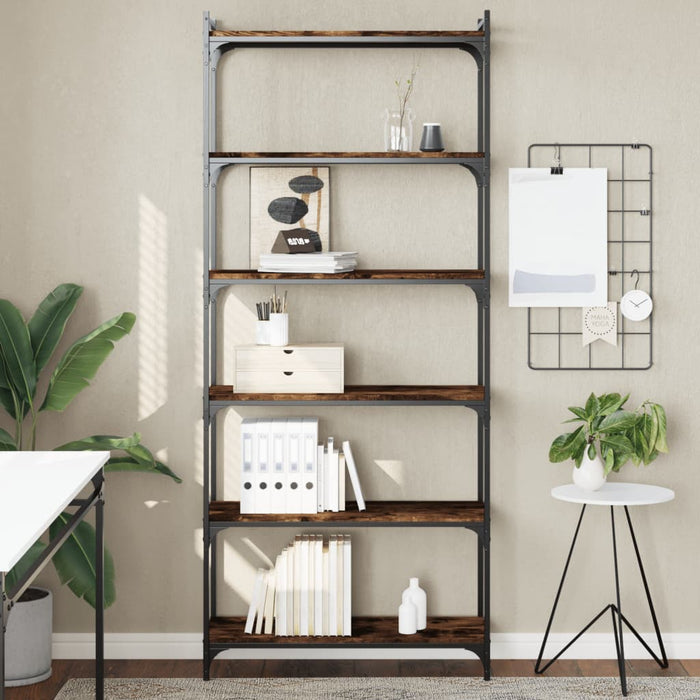 Bibliotecă 6 niveluri, stejar maro 80x30x188 cm, lemn prelucrat WALTI