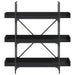 Bibliotecă cu 3 niveluri, negru, 100x33x108,5 cm lemn prelucrat - WALTI WALTI