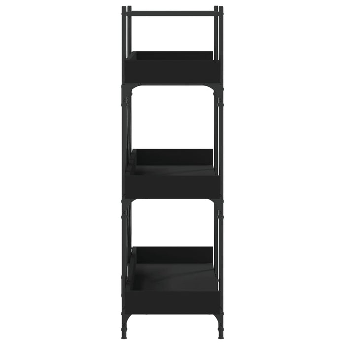 Bibliotecă cu 3 niveluri, negru, 100x33x108,5 cm lemn prelucrat - WALTI WALTI