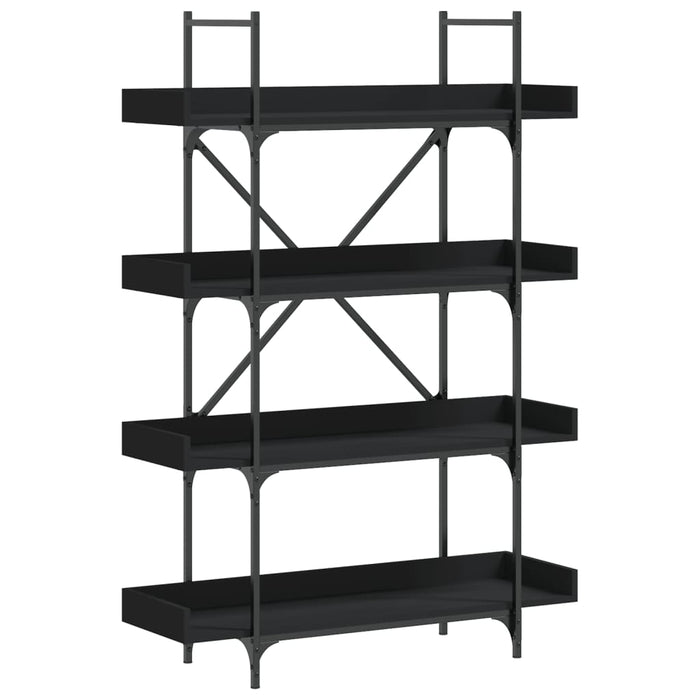 Bibliotecă cu 4 niveluri, negru, 100x33x145,5 cm lemn prelucrat - WALTI WALTI