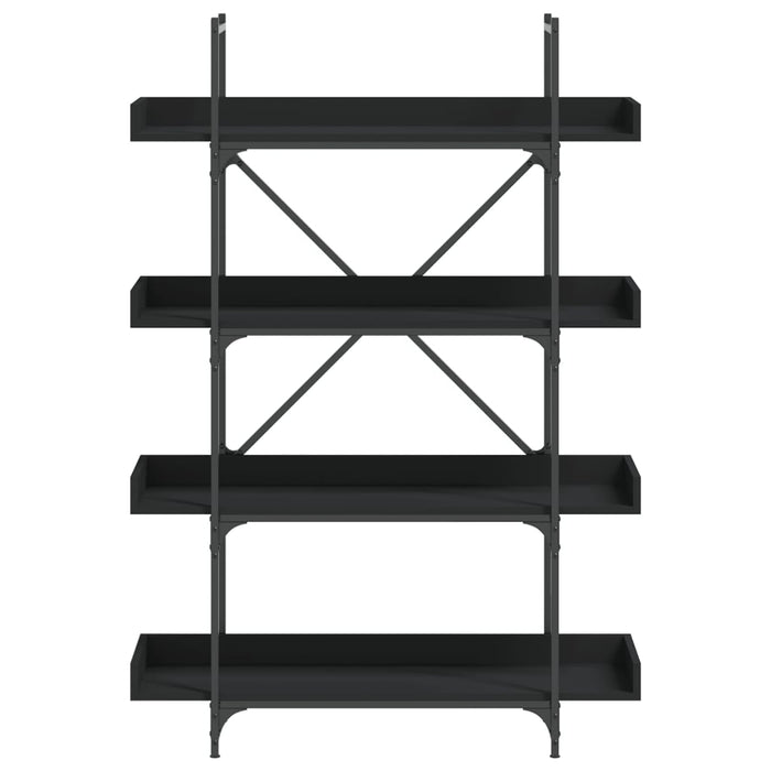 Bibliotecă cu 4 niveluri, negru, 100x33x145,5 cm lemn prelucrat - WALTI WALTI