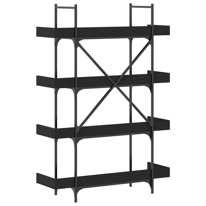 Bibliotecă cu 4 niveluri, negru, 100x33x145,5 cm lemn prelucrat - WALTI WALTI