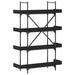 Bibliotecă cu 4 niveluri, negru, 100x33x145,5 cm lemn prelucrat - WALTI WALTI