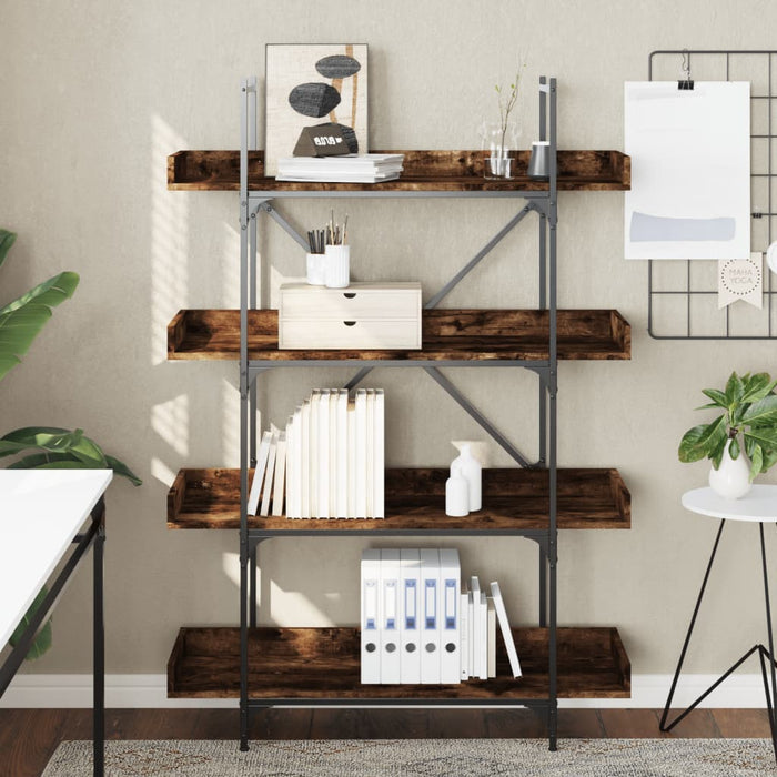 Bibliotecă cu 4 niveluri, stejar fumuriu, 100x33x145,5 cm, lemn - WALTI WALTI