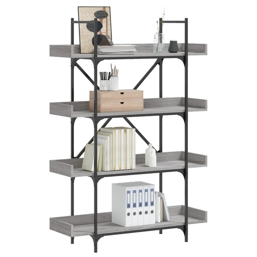 Bibliotecă 4 niveluri gri sonoma 100x33x145,5 cm lemn prelucrat - WALTI WALTI