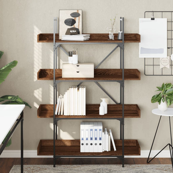 Bibliotecă cu 4 niveluri, stejar maro, 100x33x145,5 cm, lemn - WALTI WALTI