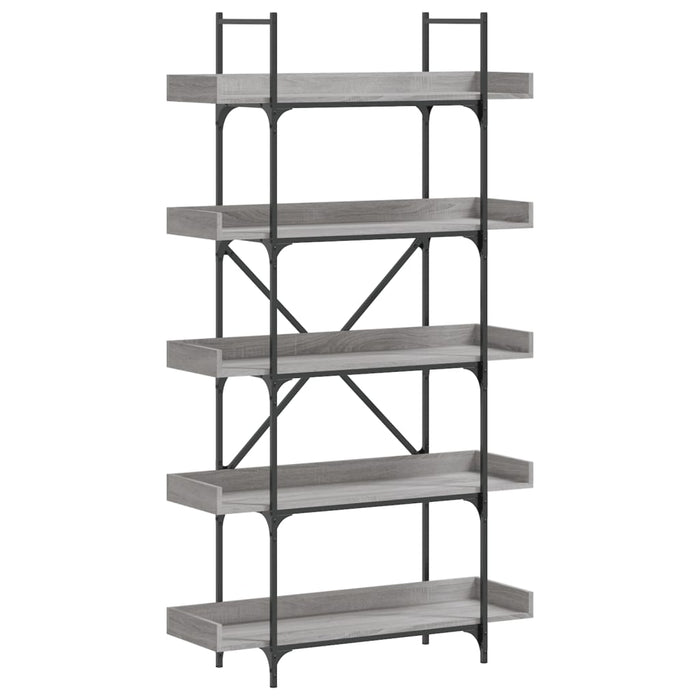 Bibliotecă 5 niveluri gri sonoma 100x33x180,5 cm lemn compozit - WALTI WALTI