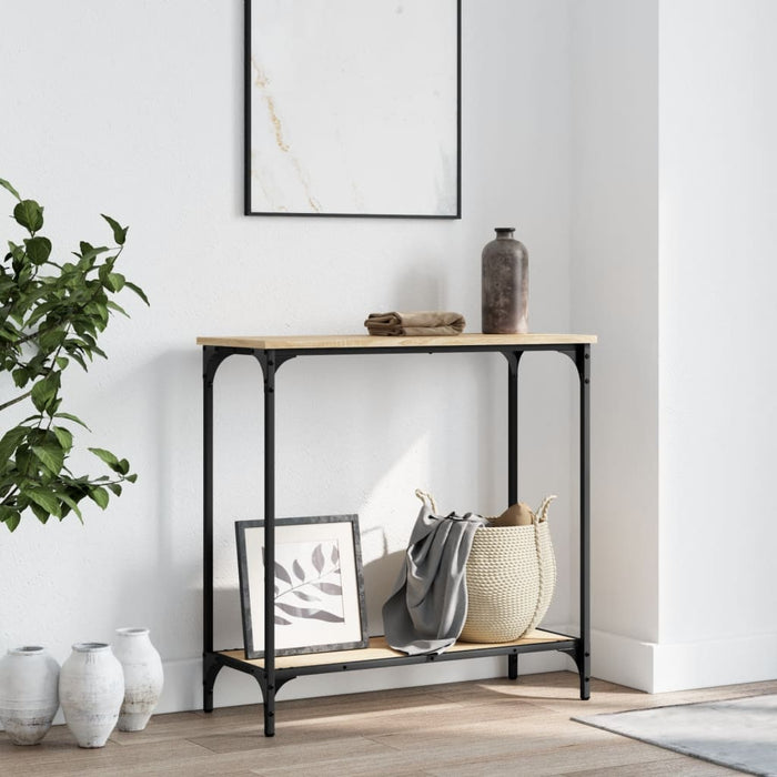 Masă consolă din stejar Sonoma, 75x30,5x75 cm, lemn stratificat WALTI