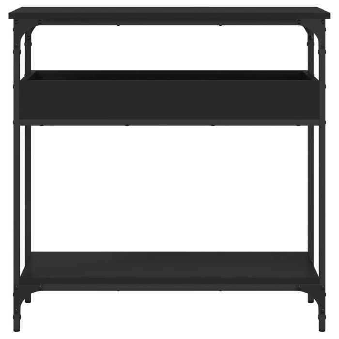 Măsuță consolă cu raft, negru, 75x29x75 cm, lemn prelucrat WALTI