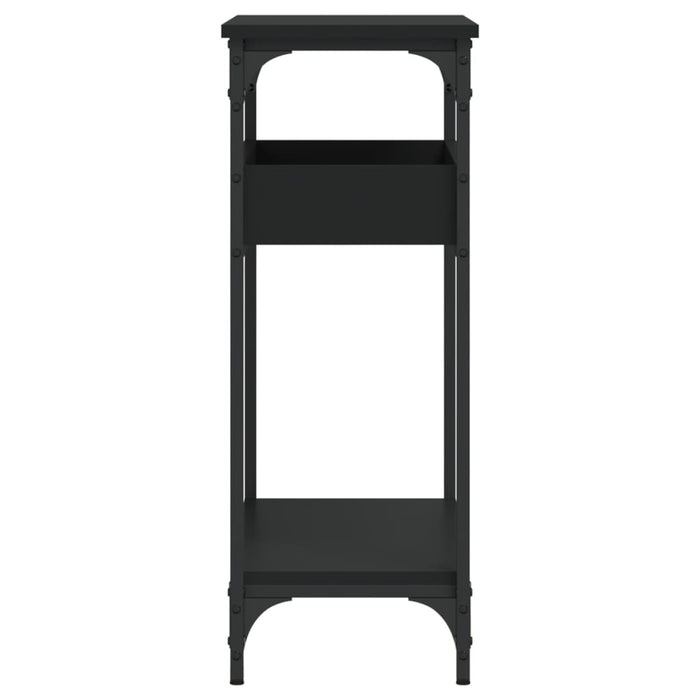Măsuță consolă cu raft, negru, 75x29x75 cm, lemn prelucrat WALTI