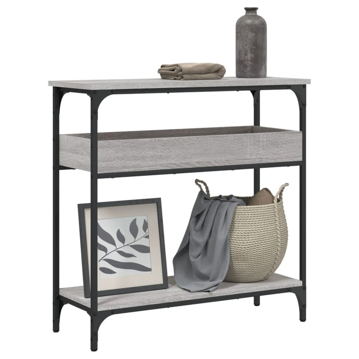 Măsuță consolă cu raft gri sonoma 75x29x75 cm lemn prelucrat WALTI