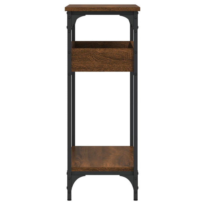 Măsuță consolă cu raft stejar maro 75x29x75 cm lemn prelucrat - WALTI WALTI