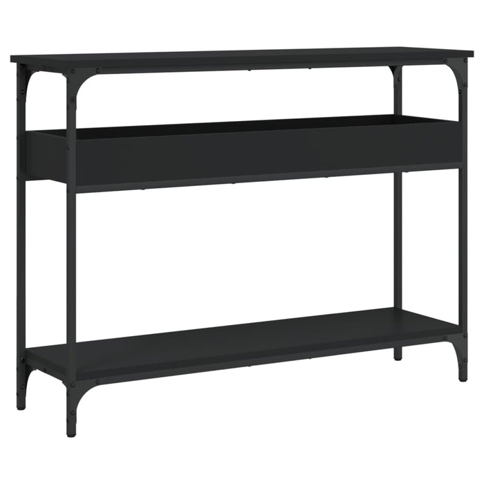 Măsuță consolă cu raft, negru, 100x29x75 cm, lemn prelucrat - WALTI WALTI