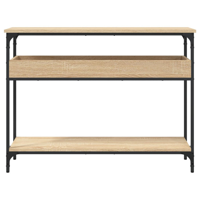 Masă consolă cu raft, stejar Sonoma, 100x29x75cm, lemn stratificat - WALTI WALTI