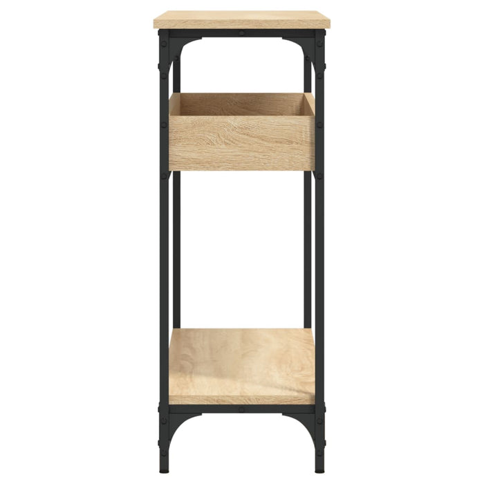 Masă consolă cu raft, stejar Sonoma, 100x29x75cm, lemn stratificat - WALTI WALTI