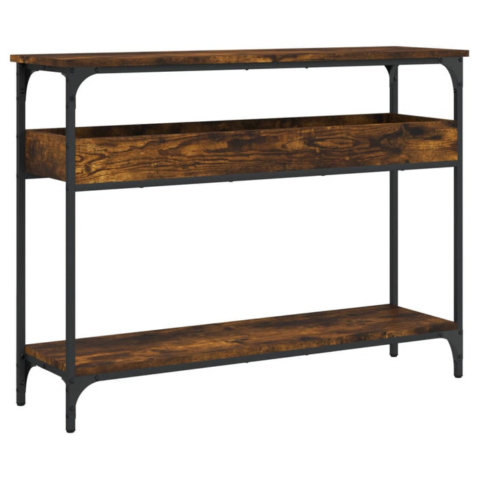 Masă consolă cu raft stejar fumuriu 100x29x75 cm lemn prelucrat - WALTI WALTI