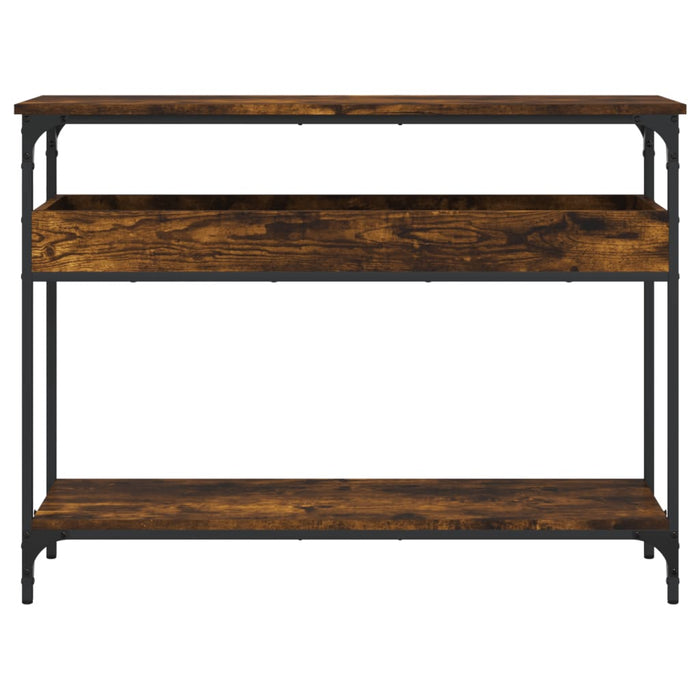 Masă consolă cu raft stejar fumuriu 100x29x75 cm lemn prelucrat - WALTI WALTI