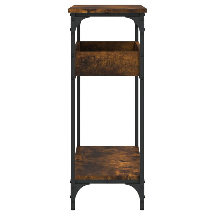 Masă consolă cu raft stejar fumuriu 100x29x75 cm lemn prelucrat - WALTI WALTI