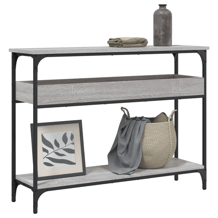 Măsuță consolă cu raft gri sonoma 100x29x75 cm lemn prelucrat - WALTI WALTI
