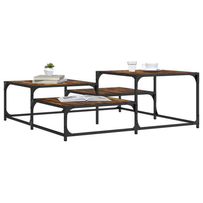 Măsuță de cafea stejar fumuriu 107x107x40 cm din lemn prelucrat - WALTI WALTI