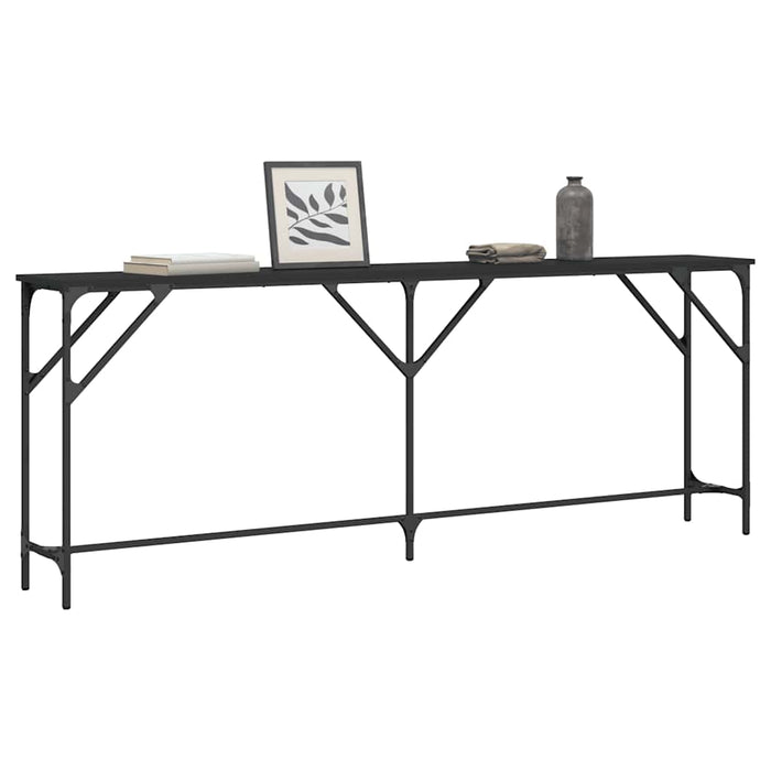 Măsuță consolă, negru, 200x29x75 cm, lemn compozit WALTI