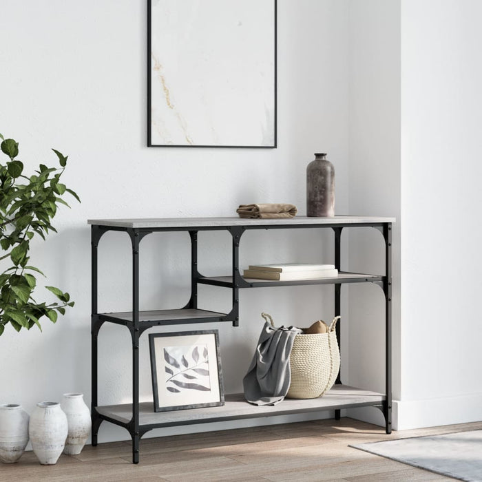 Măsuță consolă cu rafturi, gri sonoma, 100x35x75 cm WALTI