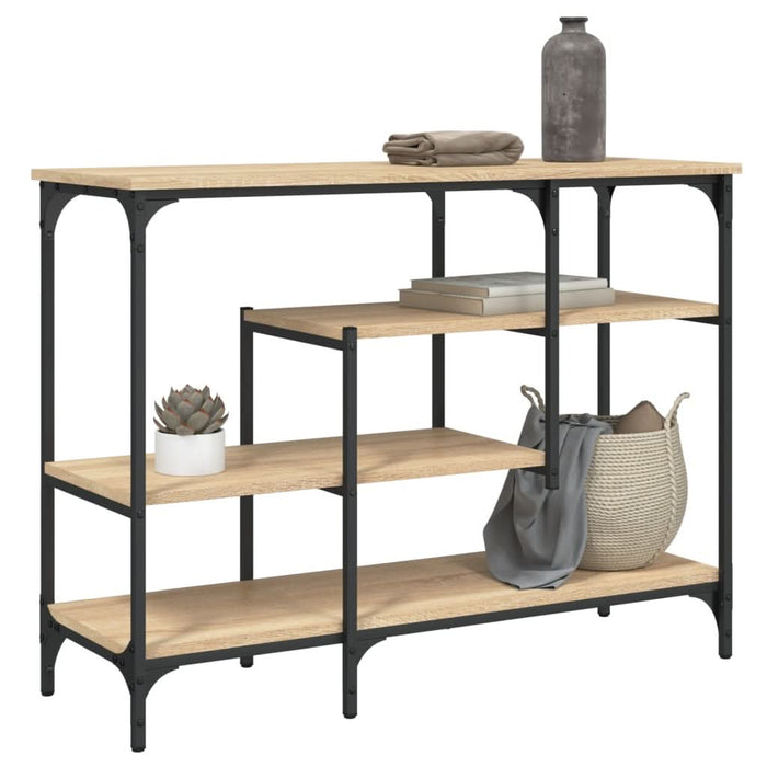 Măsuță consolă cu rafturi, stejar sonoma, 100x35x75 cm - WALTI WALTI