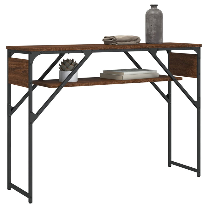 Măsuță consolă cu raft stejar maro 105x30x75 cm lemn prelucrat - WALTI WALTI