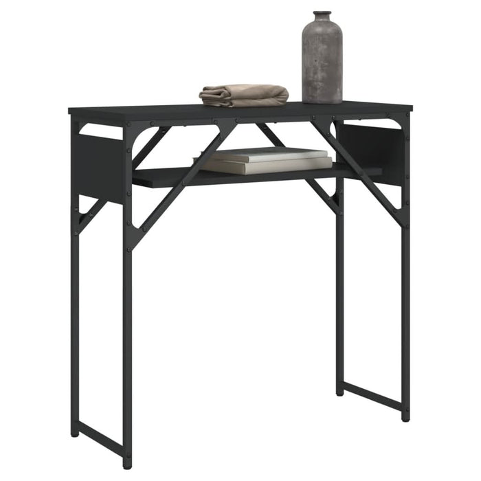 Măsuță consolă cu raft negru 75x30x75 cm lemn prelucrat - WALTI WALTI