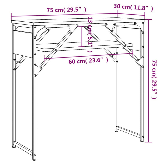 Măsuță consolă cu raft negru 75x30x75 cm lemn prelucrat - WALTI WALTI