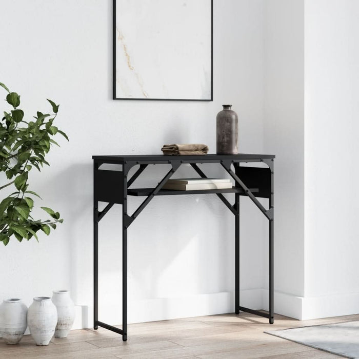 Măsuță consolă cu raft negru 75x30x75 cm lemn prelucrat - WALTI WALTI