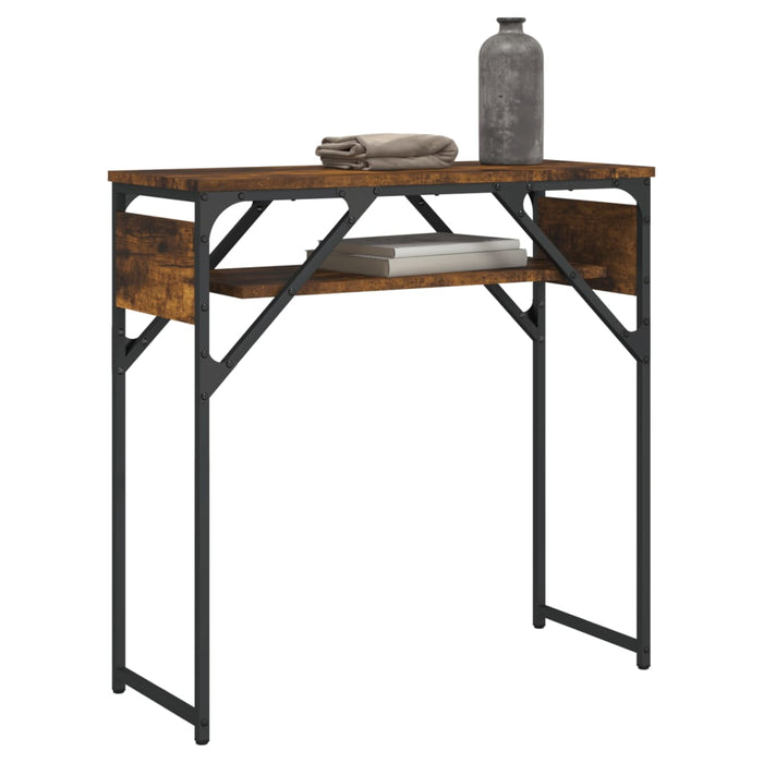 Măsuță consolă cu raft stejar fumuriu 75x30x75cm lemn prelucrat - WALTI WALTI
