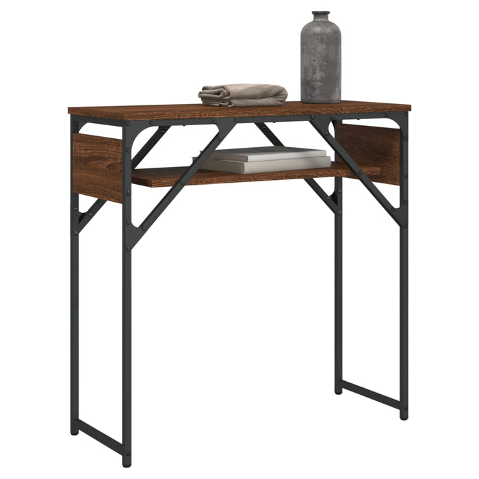 Măsuță consolă cu raft stejar maro 75x30x75 cm lemn prelucrat WALTI