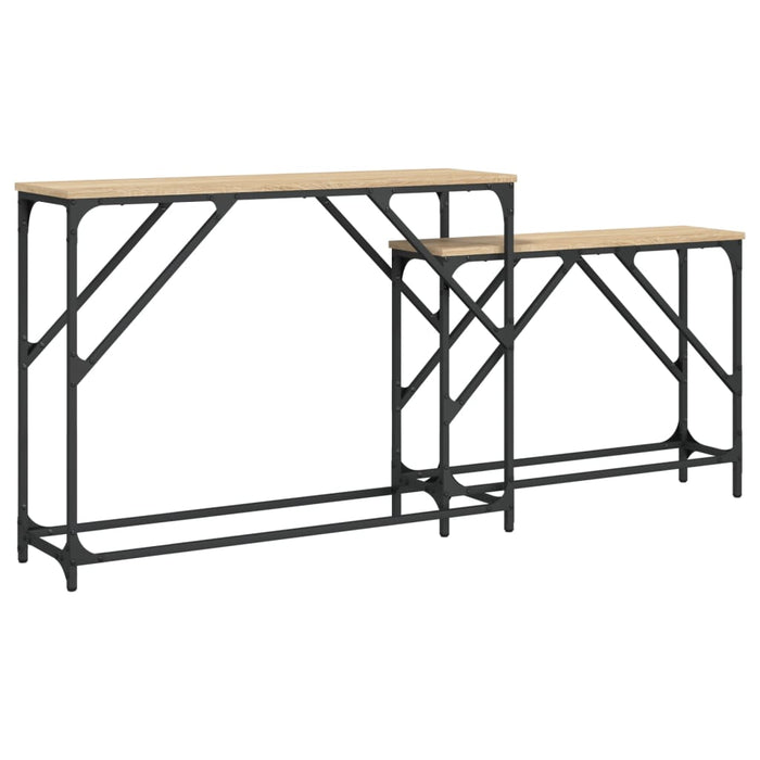 Mese console suprapuse, 2 buc, stejar sonoma, lemn prelucrat - WALTI WALTI