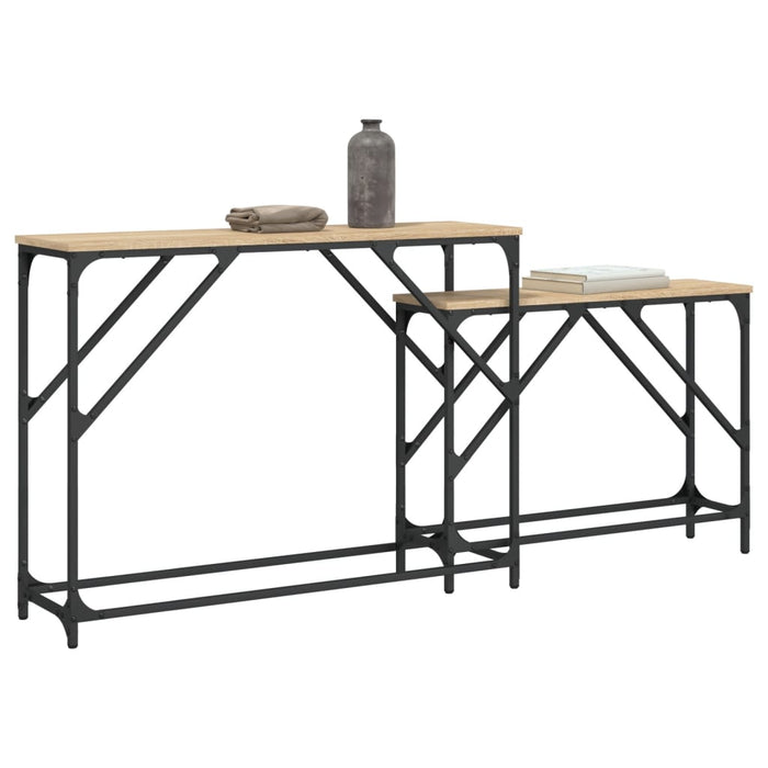 Mese console suprapuse, 2 buc, stejar sonoma, lemn prelucrat - WALTI WALTI