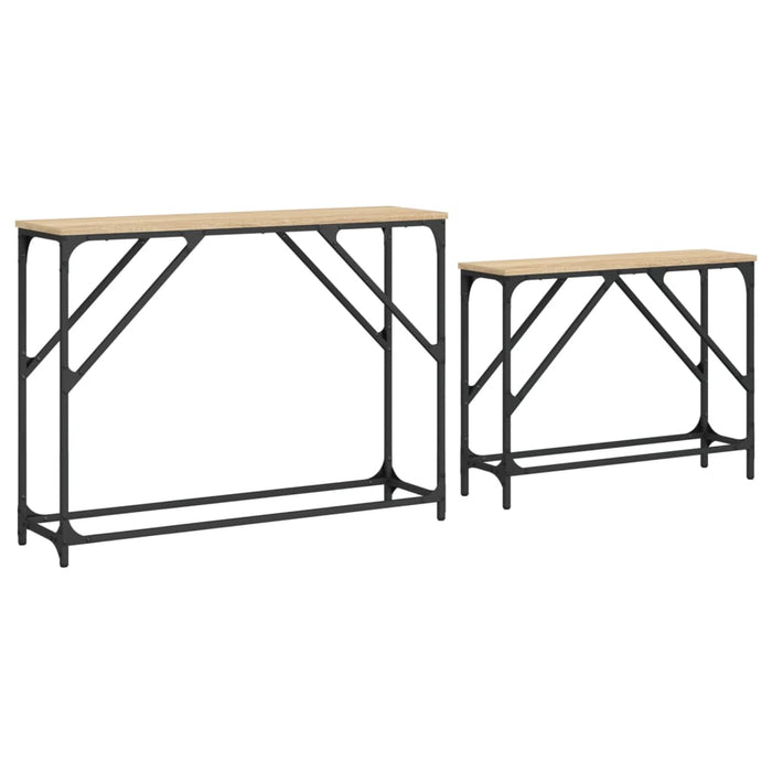 Mese console suprapuse, 2 buc, stejar sonoma, lemn prelucrat - WALTI WALTI