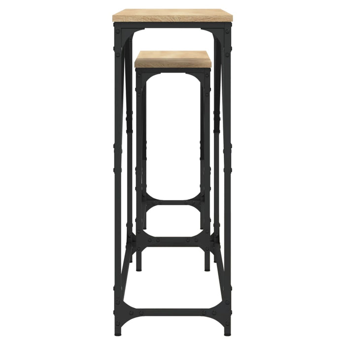 Mese console suprapuse, 2 buc, stejar sonoma, lemn prelucrat - WALTI WALTI