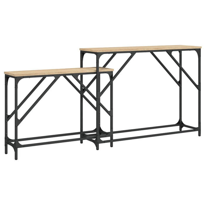 Mese console suprapuse, 2 buc, stejar sonoma, lemn prelucrat - WALTI WALTI