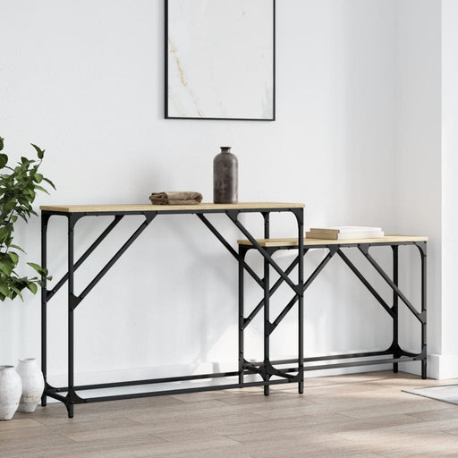 Mese console suprapuse, 2 buc, stejar sonoma, lemn prelucrat - WALTI WALTI
