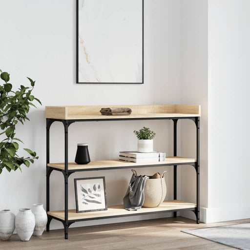 Măsuță consolă cu rafturi, stejar sonoma, 100x30x80 cm - WALTI WALTI
