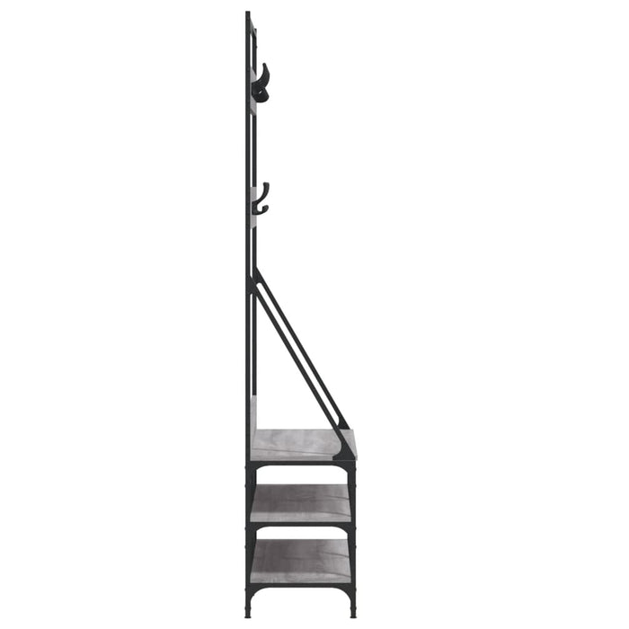 Suport de haine cu raft pantofi, sonoma gri, 90x34x184 cm WALTI