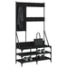 Suport de haine cu raft de pantofi, negru, 100x40x184 cm - WALTI WALTI