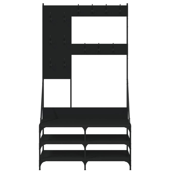 Suport de haine cu raft de pantofi, negru, 100x40x184 cm - WALTI WALTI